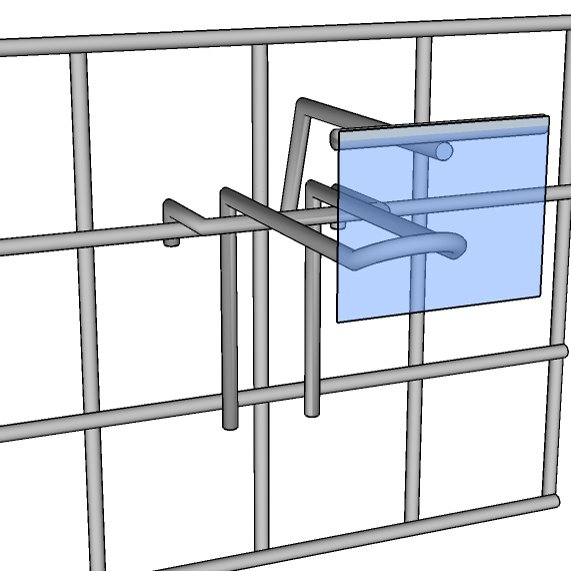 Broche double avec porte-étiquettes pour Grille