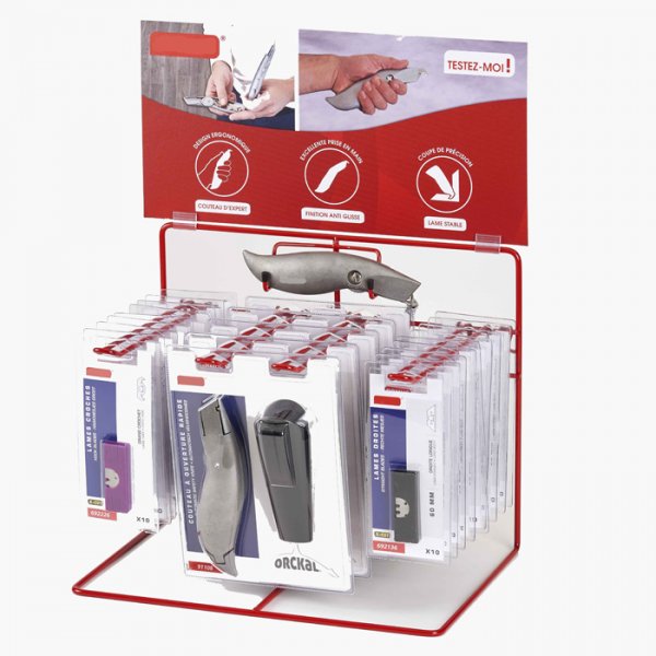 Présentoir de comptoir pour outillage, support pour cutter