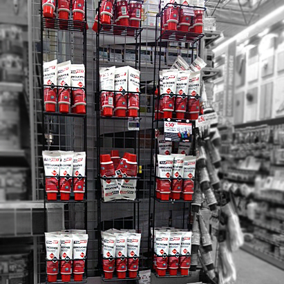 Cross Merchandising en métal avec panier pour Cartouches Mastic