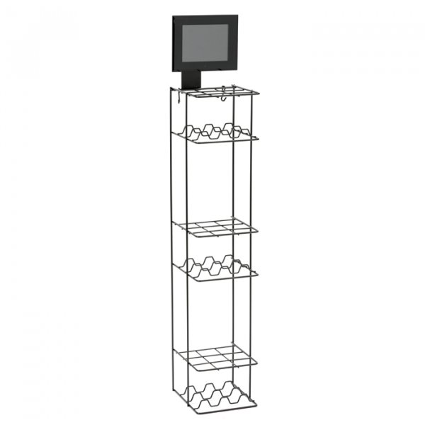 Colonne Cross Merchandising avec socle alvéolé pour cartouches